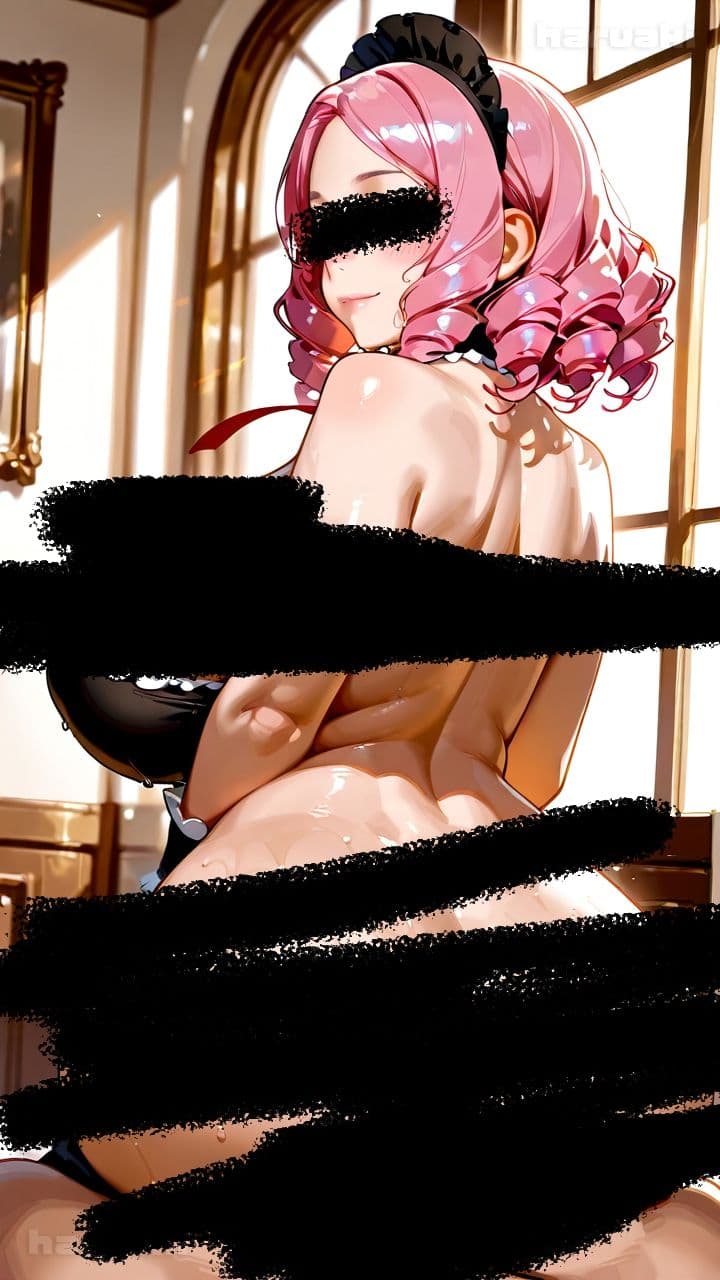【AIアニメ巨乳美女写真集】Vol.18巨乳メイドの七海ママ、娘に隠れてお裾分けご奉仕 サンプル2