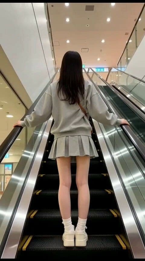 ［AI動画・スマホ特化］ エスカレータで見かけた可愛い子…やることやってるんだ… サンプル2