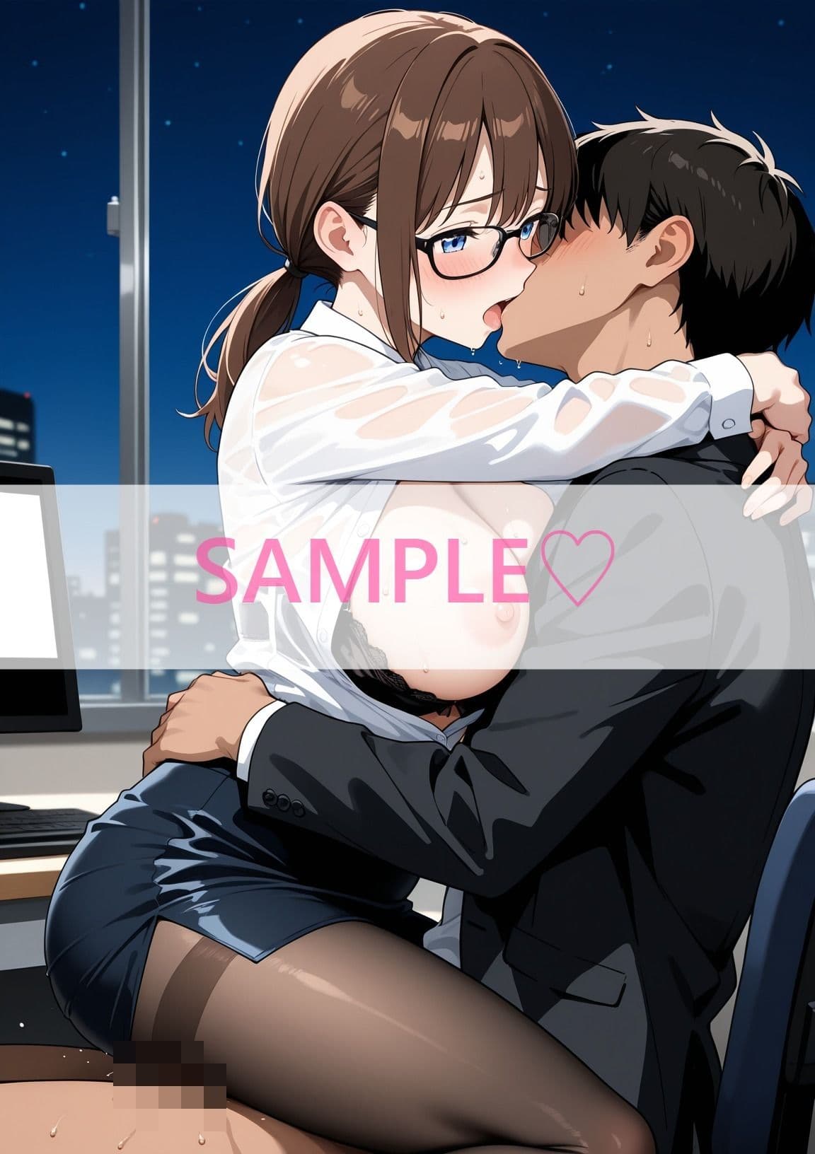 巨乳の後輩ちゃんと2人きりオフィスでOL服着たままセックス 〜仕事中笑わないのにエッチ中デレデレに〜 サンプル4