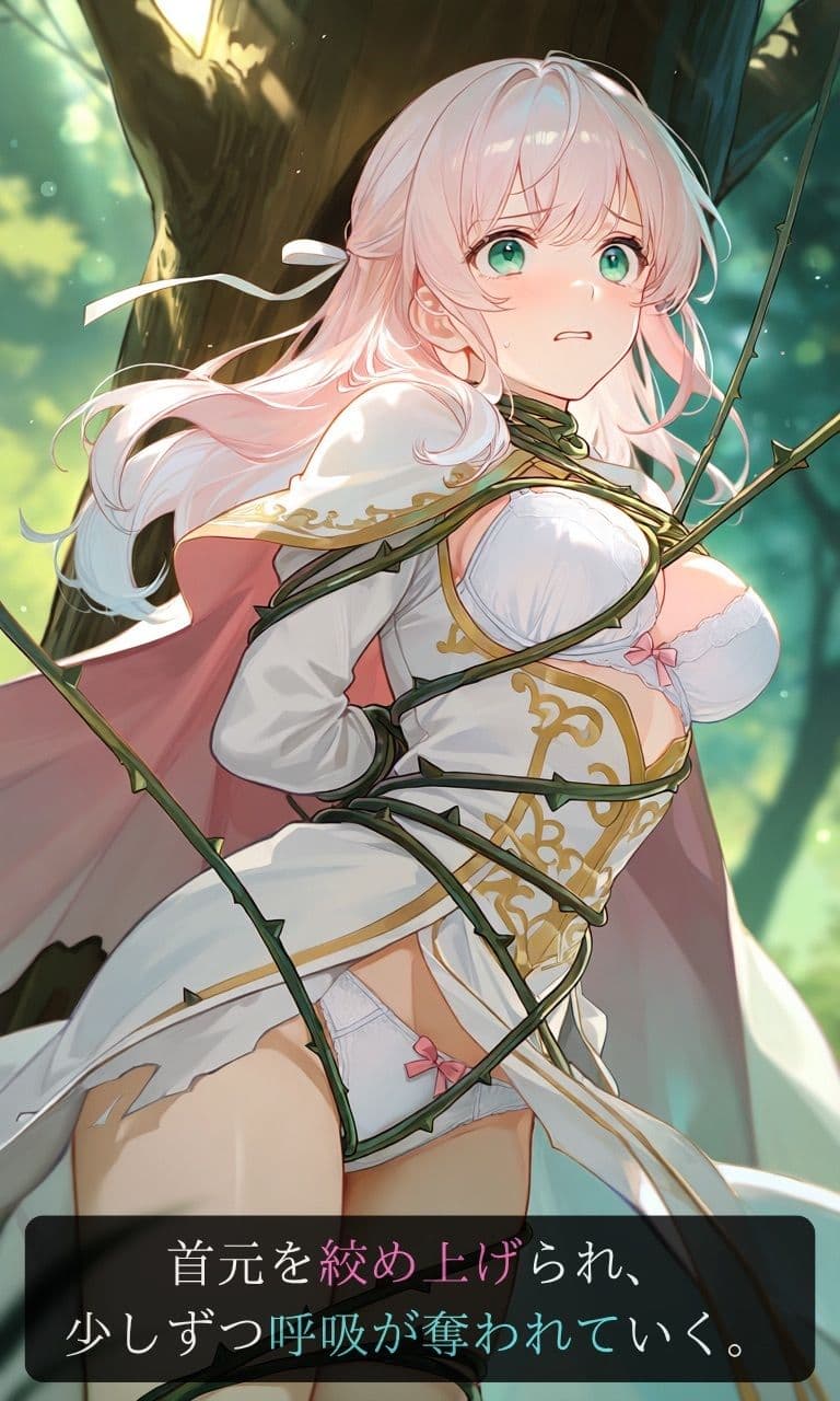 【ストーリー×イラスト｜ストーリー版】ミスティック・ブルーム-心優しい治癒術師、魔花に呼吸を奪われる秘境の花園-【ニーソックス/首絞め/ファンタジー/美少女】 サンプル5