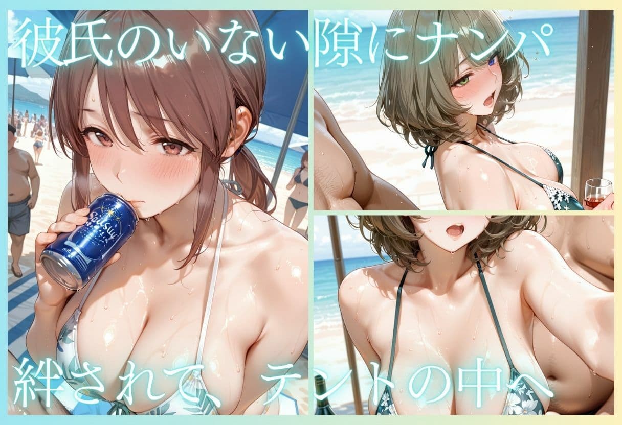 夏の海でナンパされ…彼氏の留守中にテントと砂浜で寝取りSEX  Vol.5 サンプル5