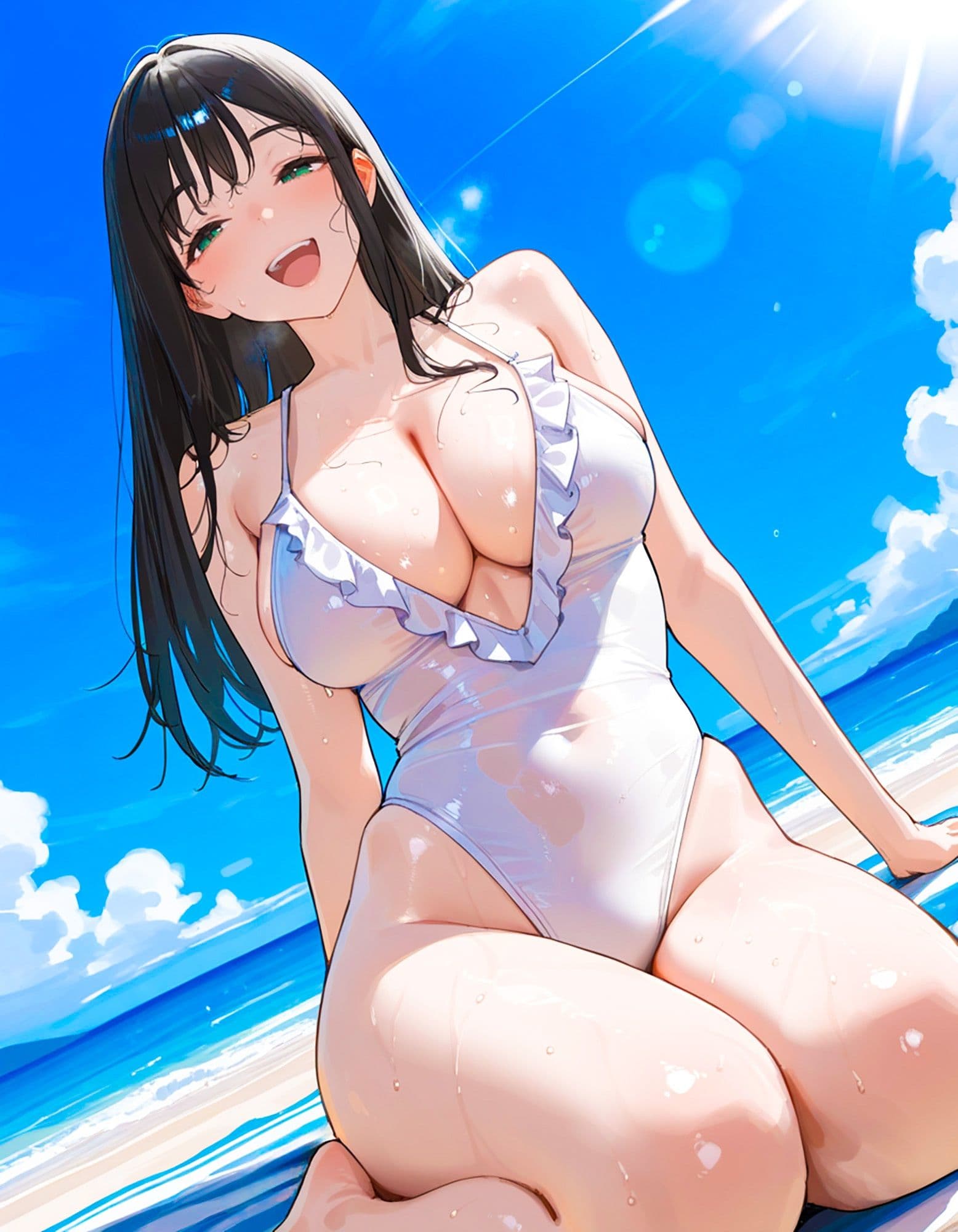 優等生JK快楽堕ち！ワンピース×スリングショット水着姿の美少女生徒会長をメス堕ちさせるまで好き放題ハメまくった話 サンプル1