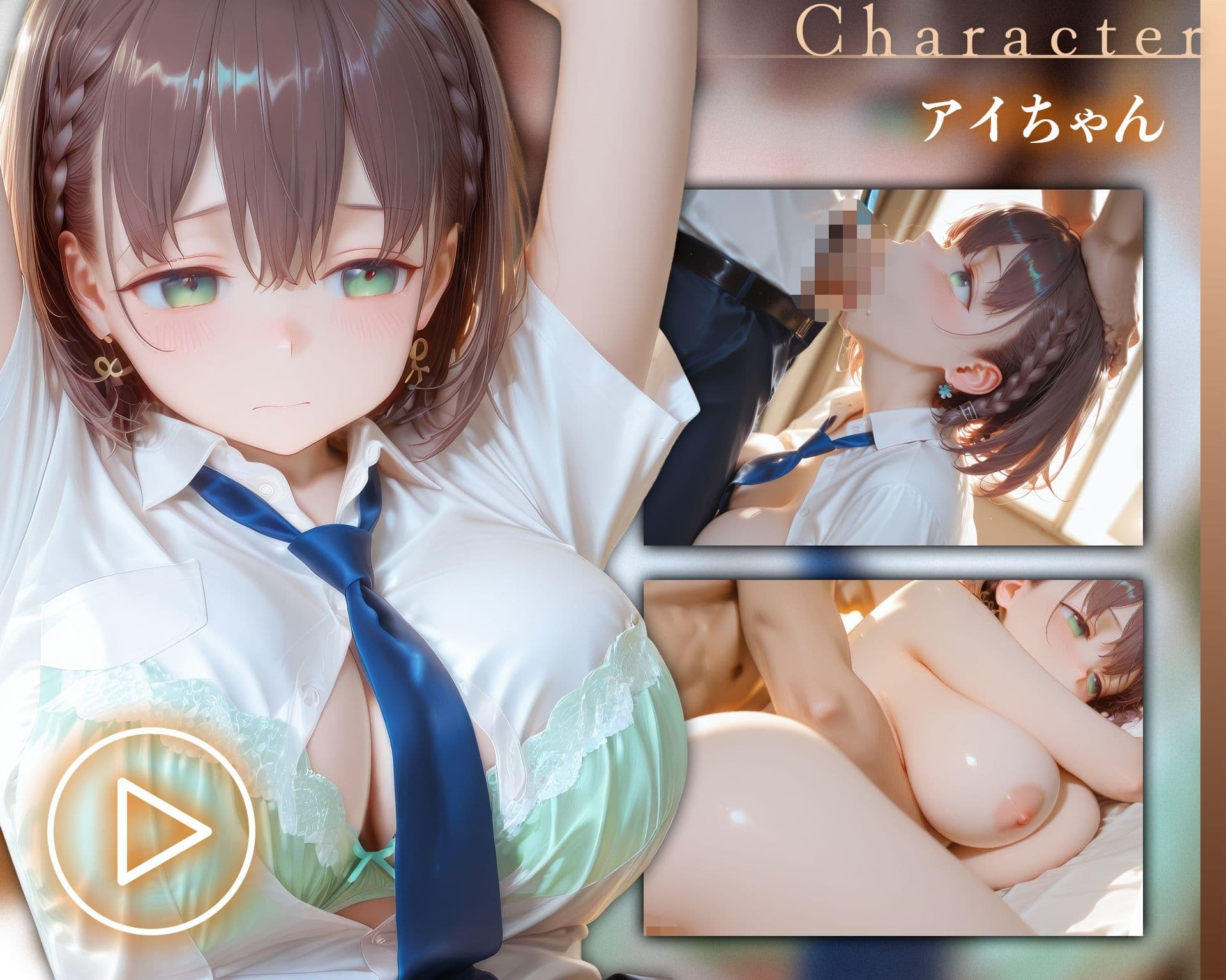 【イラスト＋アニメ付き】アイちゃん、服従！たわわな巨乳JK肉便器調教記録録 〜アイちゃんの極上おま●こ24時間搾精耐久〜 サンプル1
