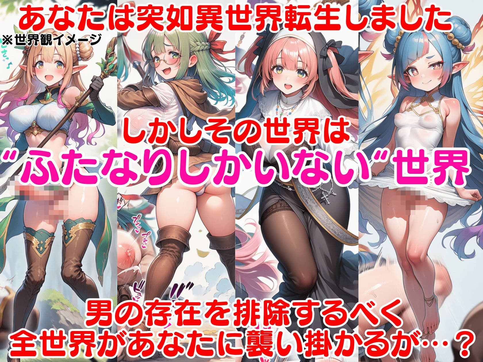 ふたなり即堕ち異世界転生〜ふたなりだらけの世界をチンポで征服します〜 サンプル1