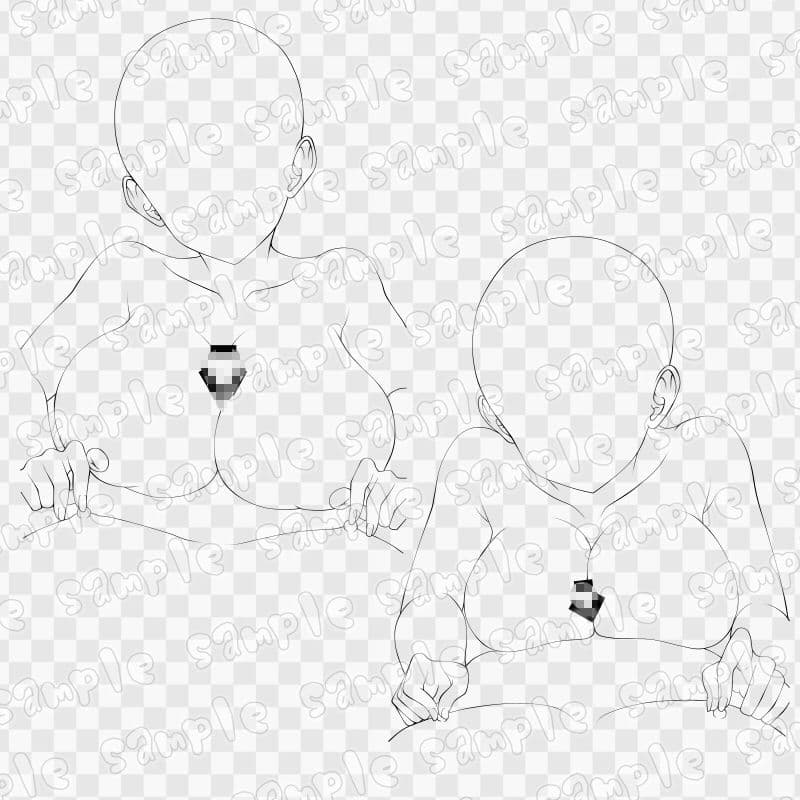 線画素材集［手］127 サンプル3
