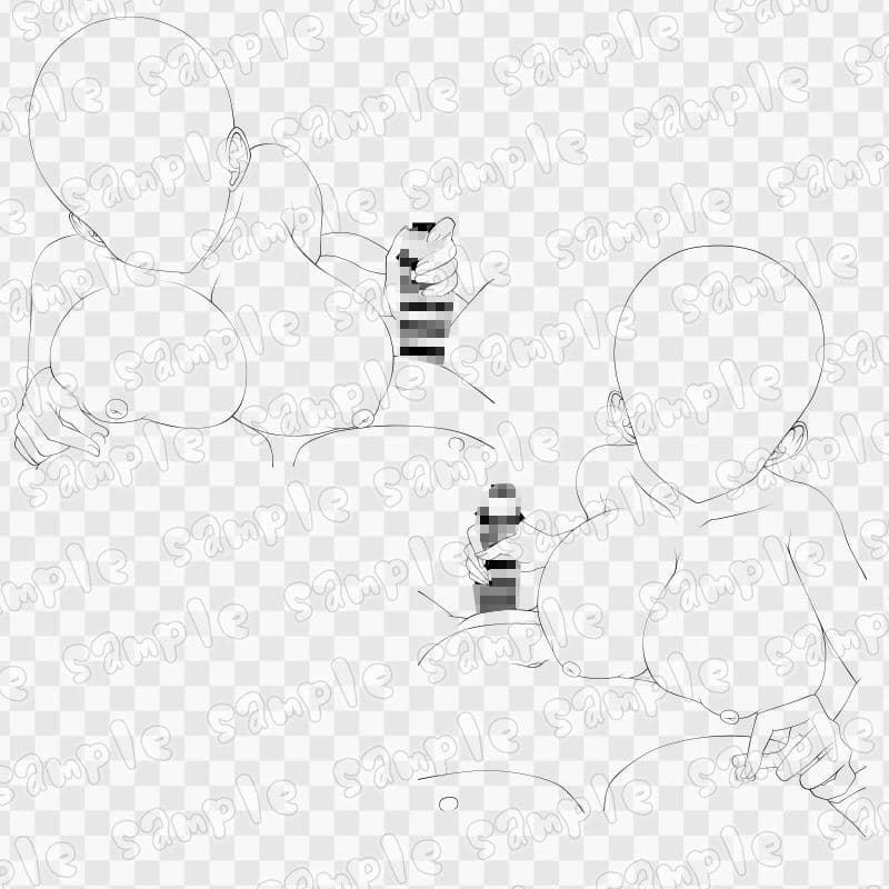 線画素材集［手］128 サンプル3