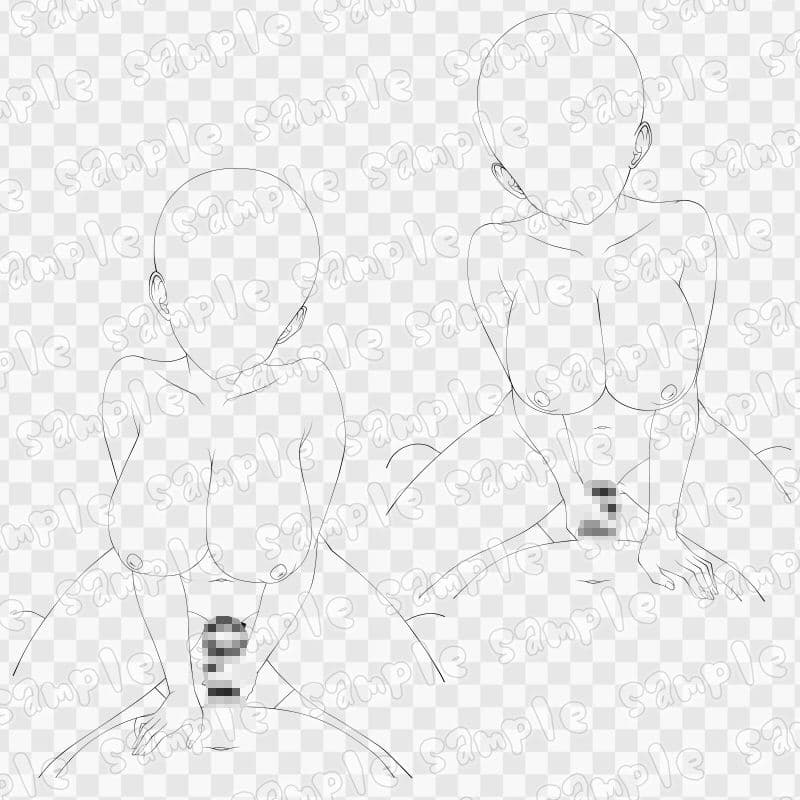 線画素材集［手］129 サンプル3