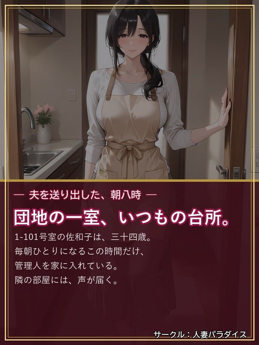 団地の奥さん ＃01 佐和子（34歳） 〜朝いちばんの台所で〜【動画5分＋CG59枚】 サンプル1