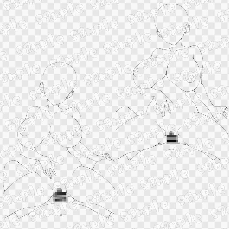 線画素材集［手］131 サンプル3