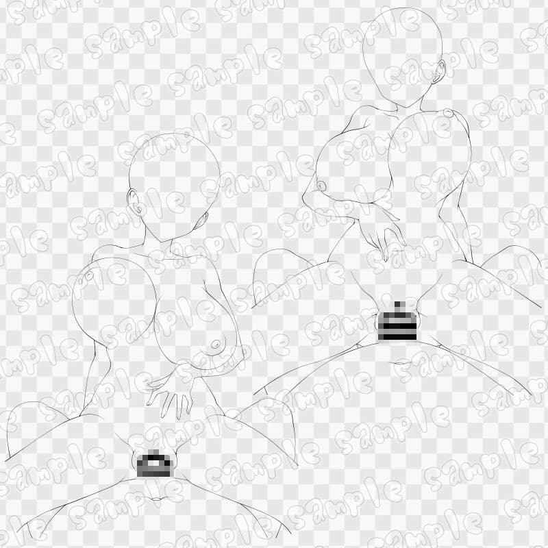 線画素材集［手］132 サンプル3