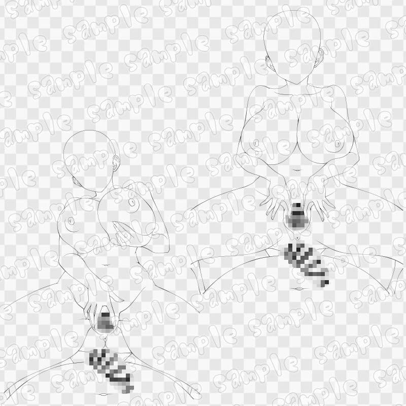 線画素材集［手］133 サンプル3