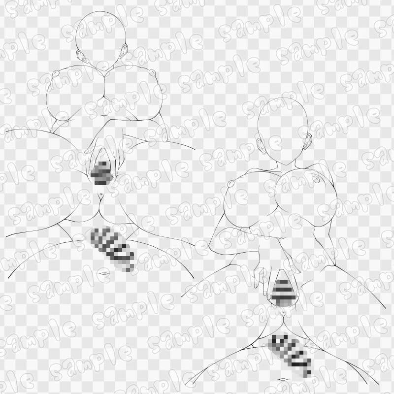線画素材集［手］134 サンプル3