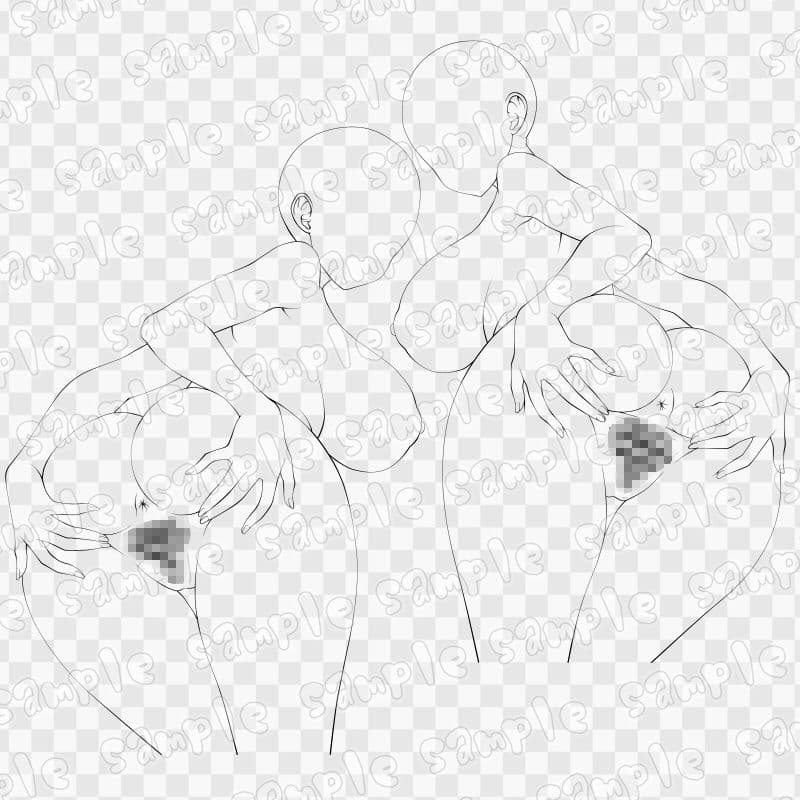 線画素材集［手］135 サンプル2
