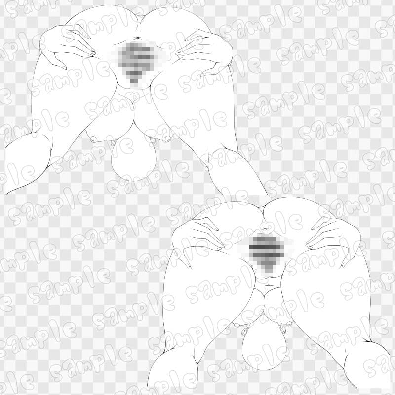 線画素材集［手］136 サンプル1
