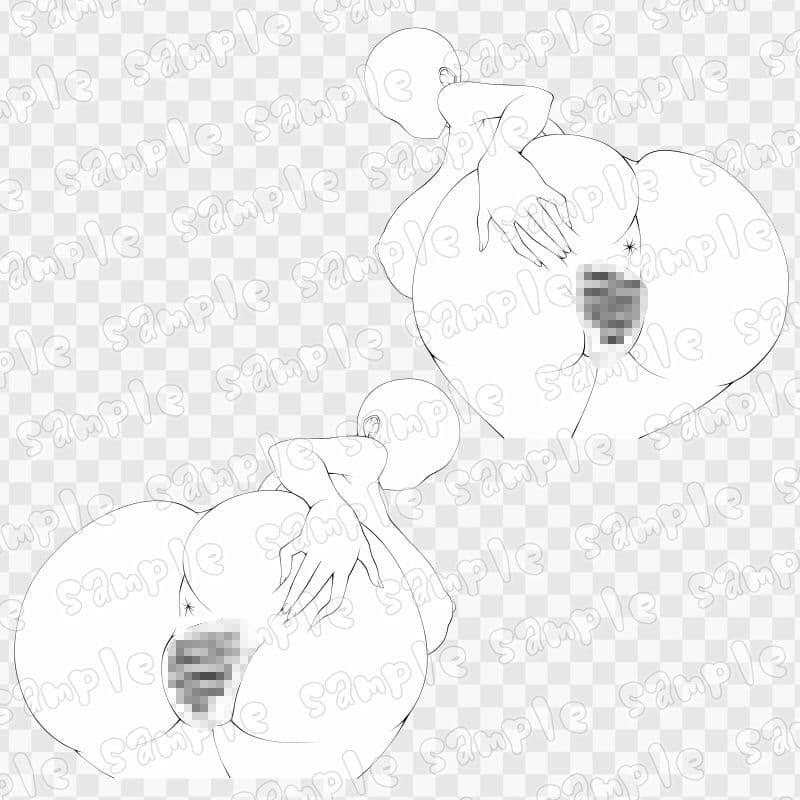 線画素材集［手］138 サンプル1