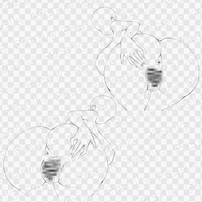 線画素材集［手］138 サンプル2