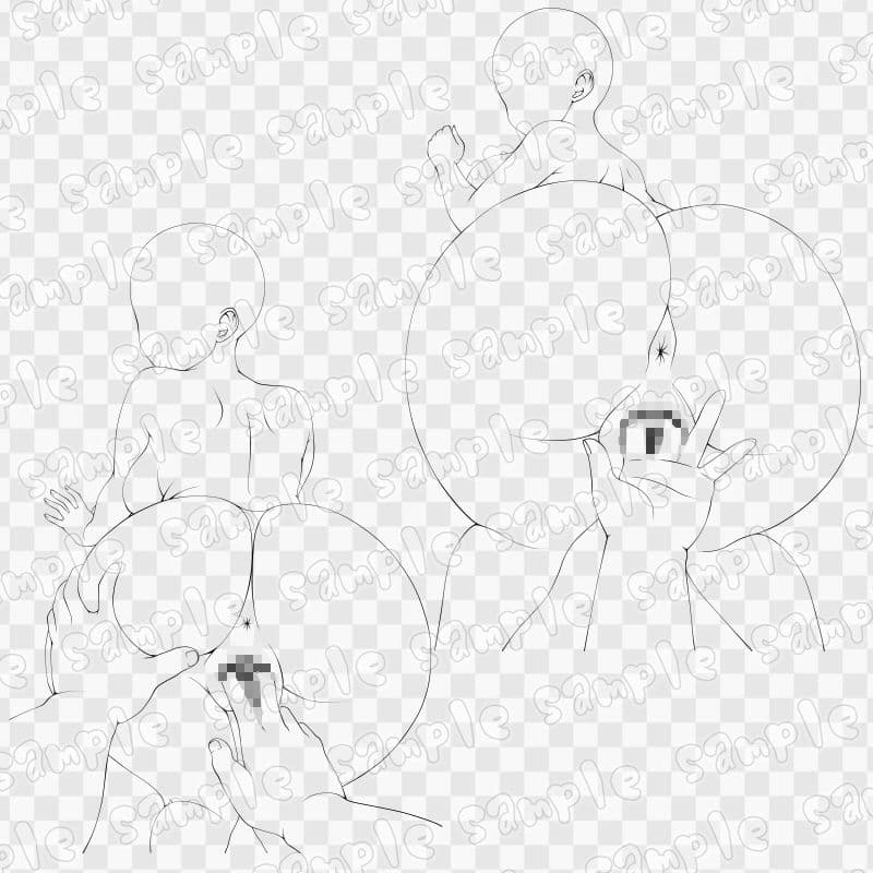 線画素材集［手］140 サンプル3