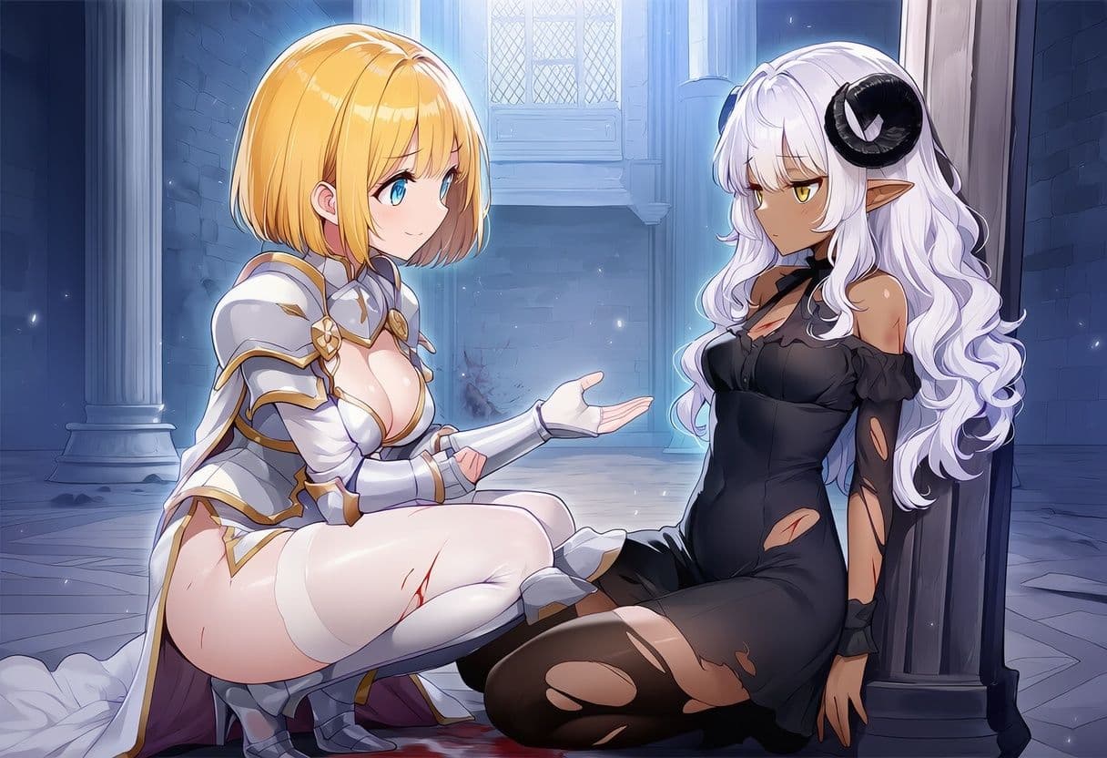 ふたなり勇者ちゃんと魔王ちゃんのイラスト集 サンプル4