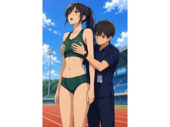 【CG】高身長女子陸上部員のおっぱいを支える低身長男子たち！