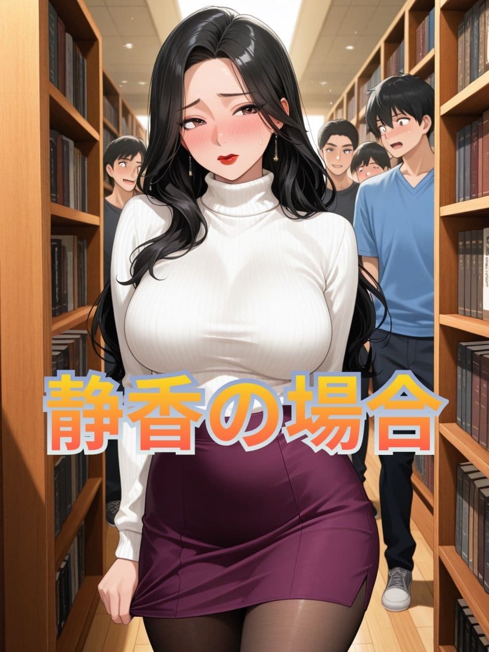 絶対に声を出せない場所で、絶頂を繰り返す女達  図書館編！ サンプル2