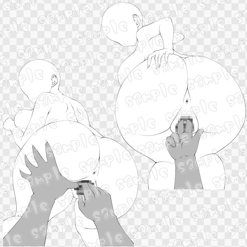 線画素材集［手］141 サンプル1