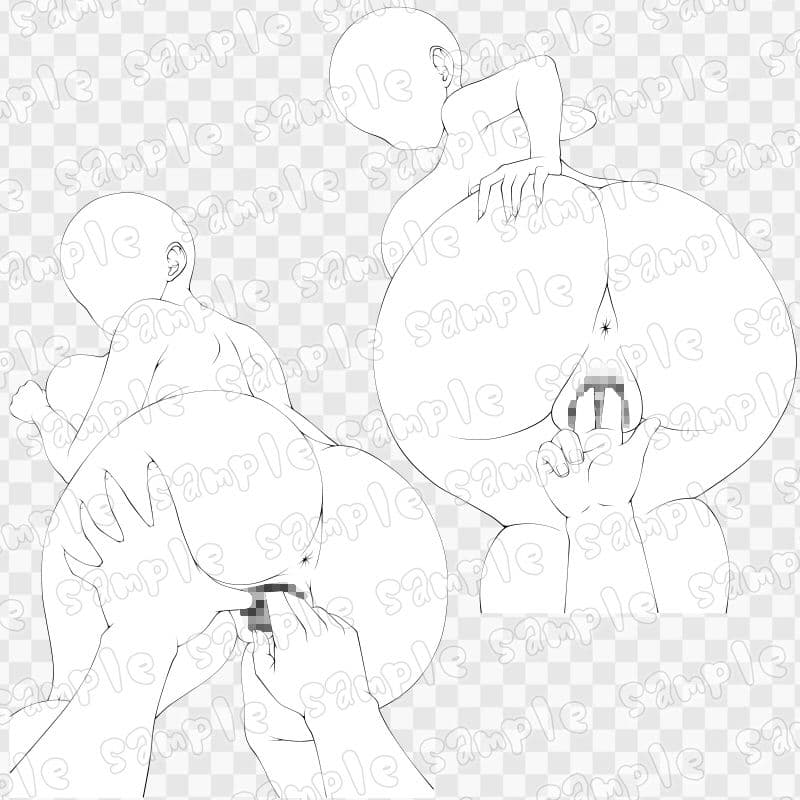 線画素材集［手］141 サンプル2