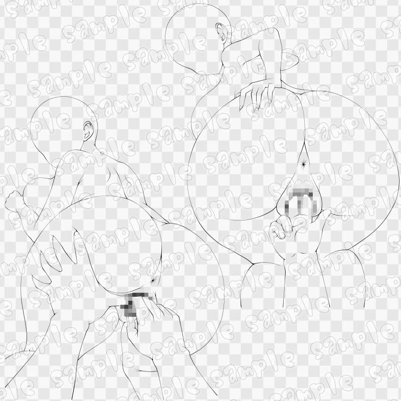 線画素材集［手］141 サンプル3
