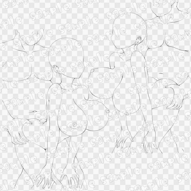 線画素材集［手］143 サンプル3