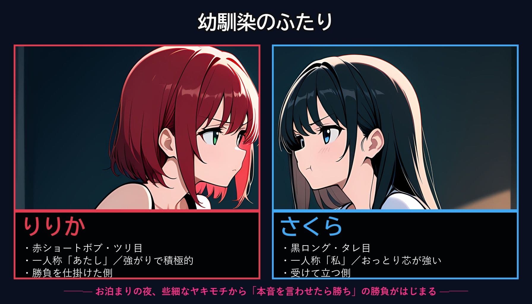 【百合バトル/キャットファイトCG集】幼馴染バトル〜どっちが先に本音を漏らすか〜 全256P サンプル2