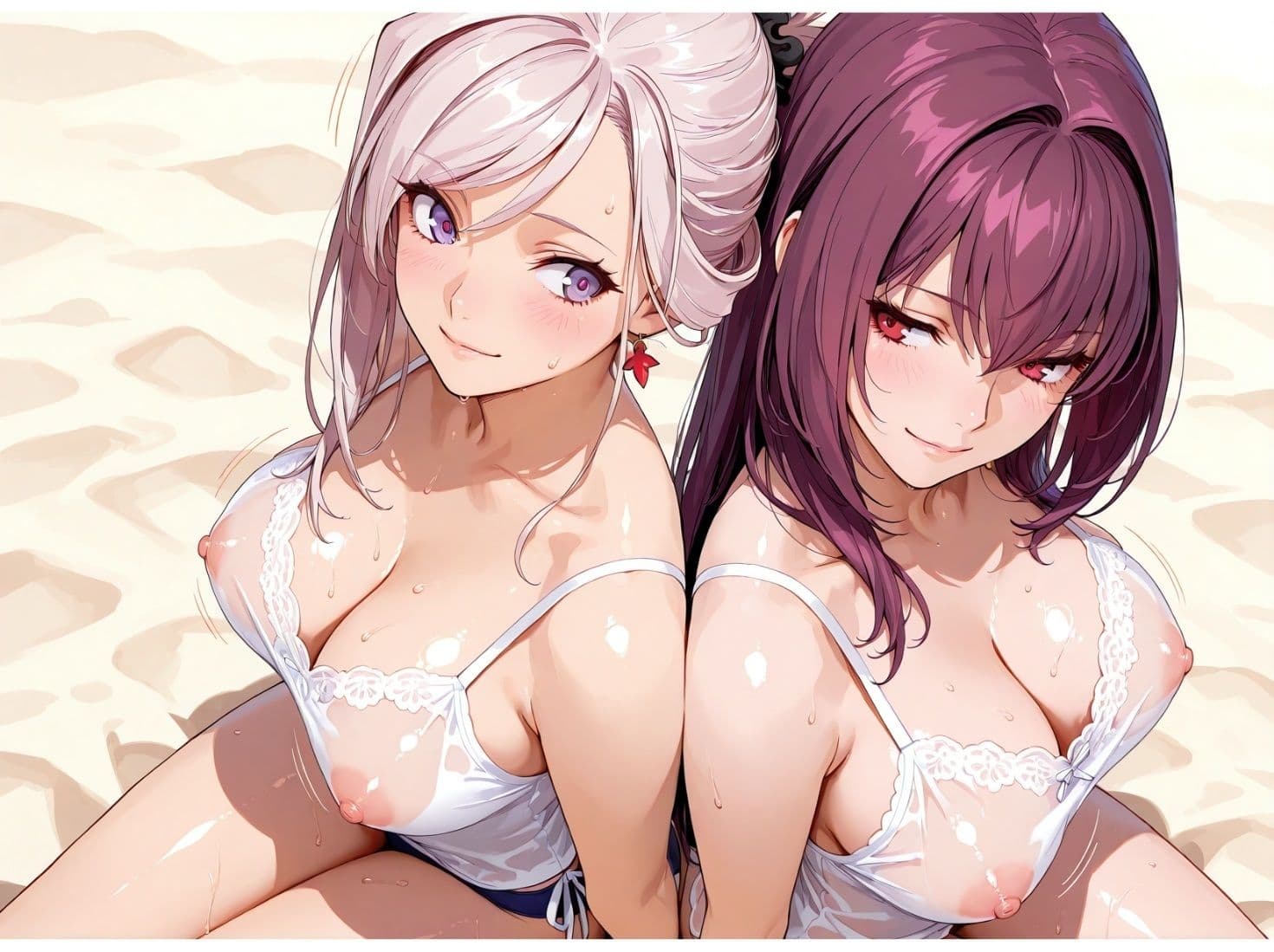 武◯＆スカ◯ハ  ビーチでイチャラブSEX サンプル1