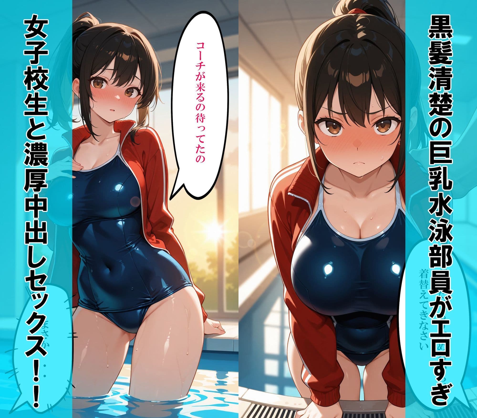 【セリフ付き】コーチが好きすぎる純粋清楚の巨乳水泳部員といちゃらぶ中出しセックスやり放題 サンプル1