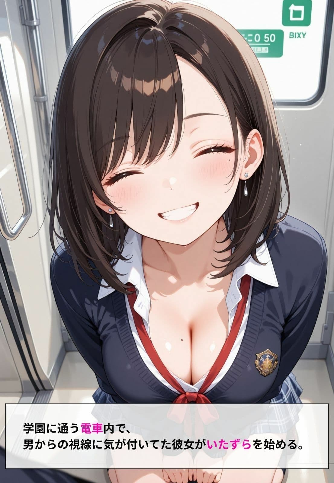 女子校生 -生ハメ快楽堕ち- 学園行き電車の中で巨乳JKといっぱい背徳えっち【CG410枚】 サンプル1