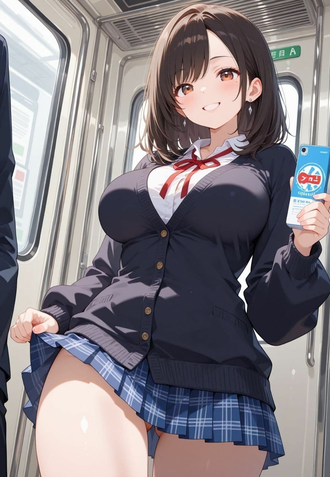 女子校生 -生ハメ快楽堕ち- 学園行き電車の中で巨乳JKといっぱい背徳えっち【CG410枚】 サンプル2