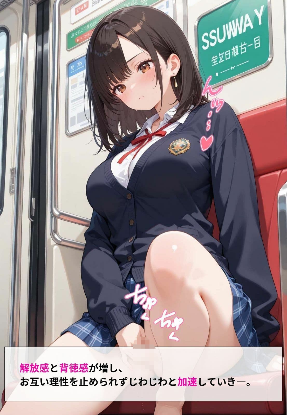 女子校生 -生ハメ快楽堕ち- 学園行き電車の中で巨乳JKといっぱい背徳えっち【CG410枚】 サンプル3