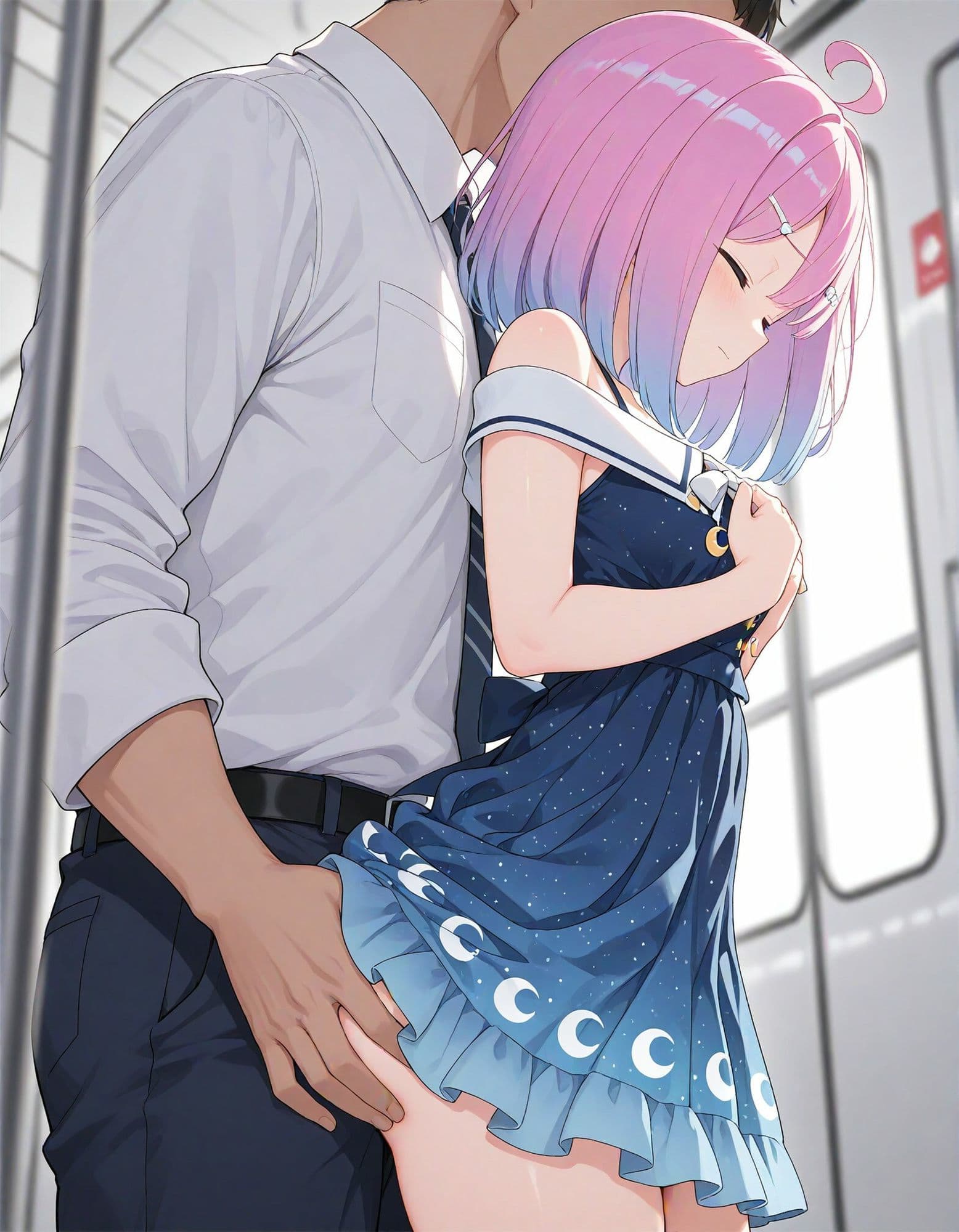 【動画付き】痴●電車 犯●れた少女 姫森ル●ナ編 サンプル4