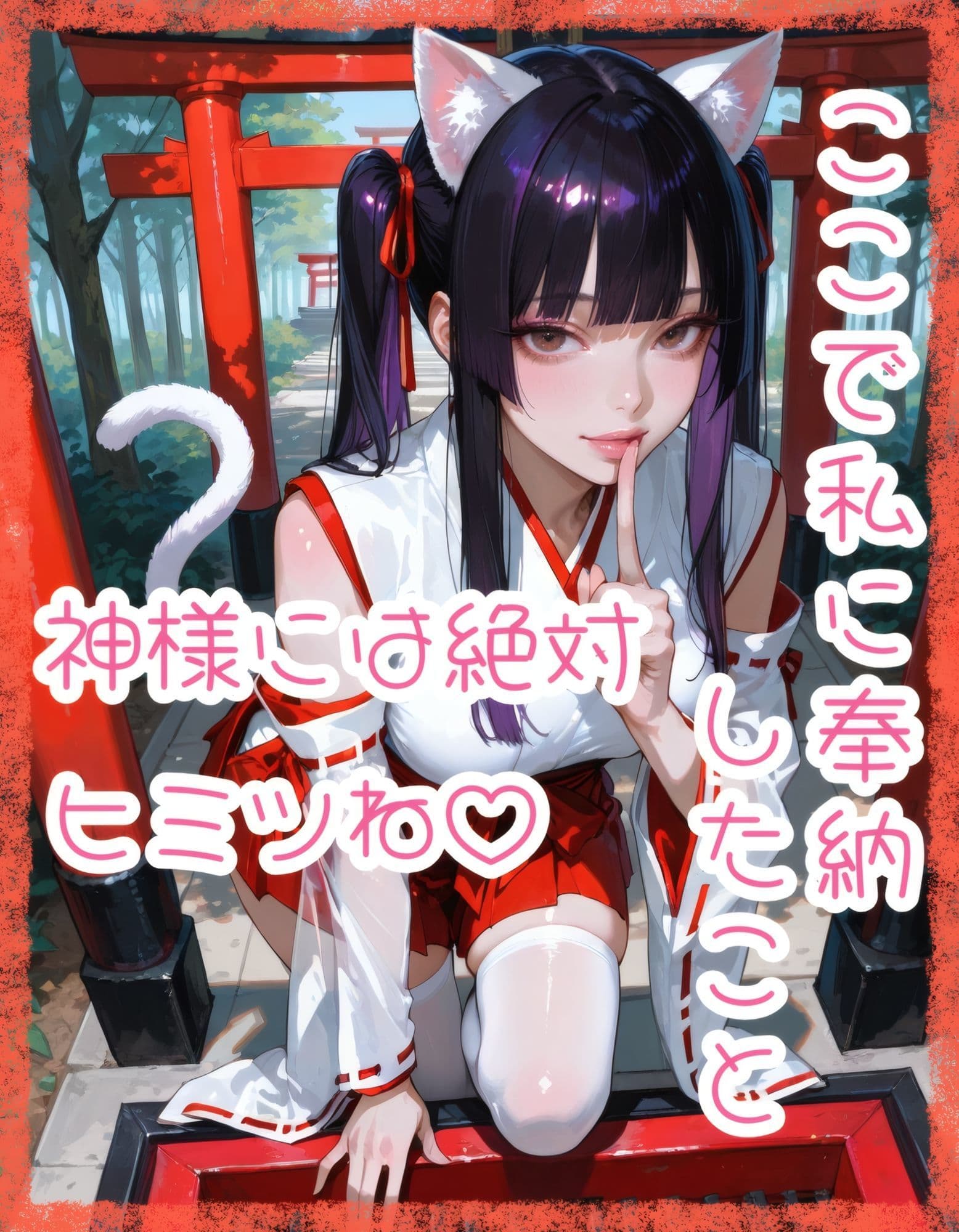 【猫巫女】肉体奉仕（はーと）寄付金収集【狐黒装】 サンプル1