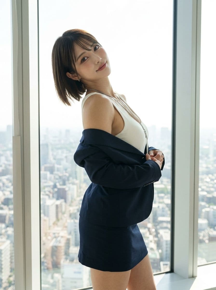 【172cm長身美脚美女】紗枝（さえ）『夏空×スーツ＆スポーツ』凛としたオフィス美女のギャップに溺れる特別写真集 サンプル2