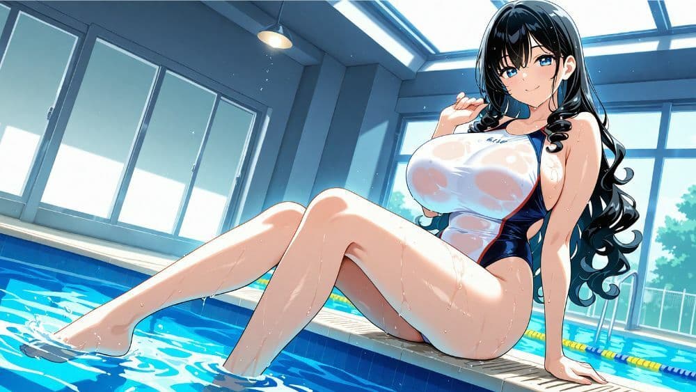 白スク水の清楚姉妹が水泳コーチと孕ませ交尾三昧【4K】 サンプル5