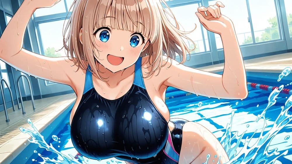爆乳茶赤水泳美女がコーチと秘密契約で淫らな個人レッスン【4K】 サンプル2