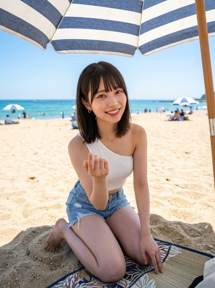 「ねえ、ずっと側にいて？」透明感200％の21歳・美菜（ミナ）と巡る真夏の絶景＆ビーチデート   写真集風ヘルシーショット サンプル1