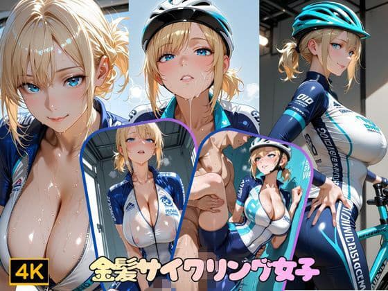 金髪サイクリング女子