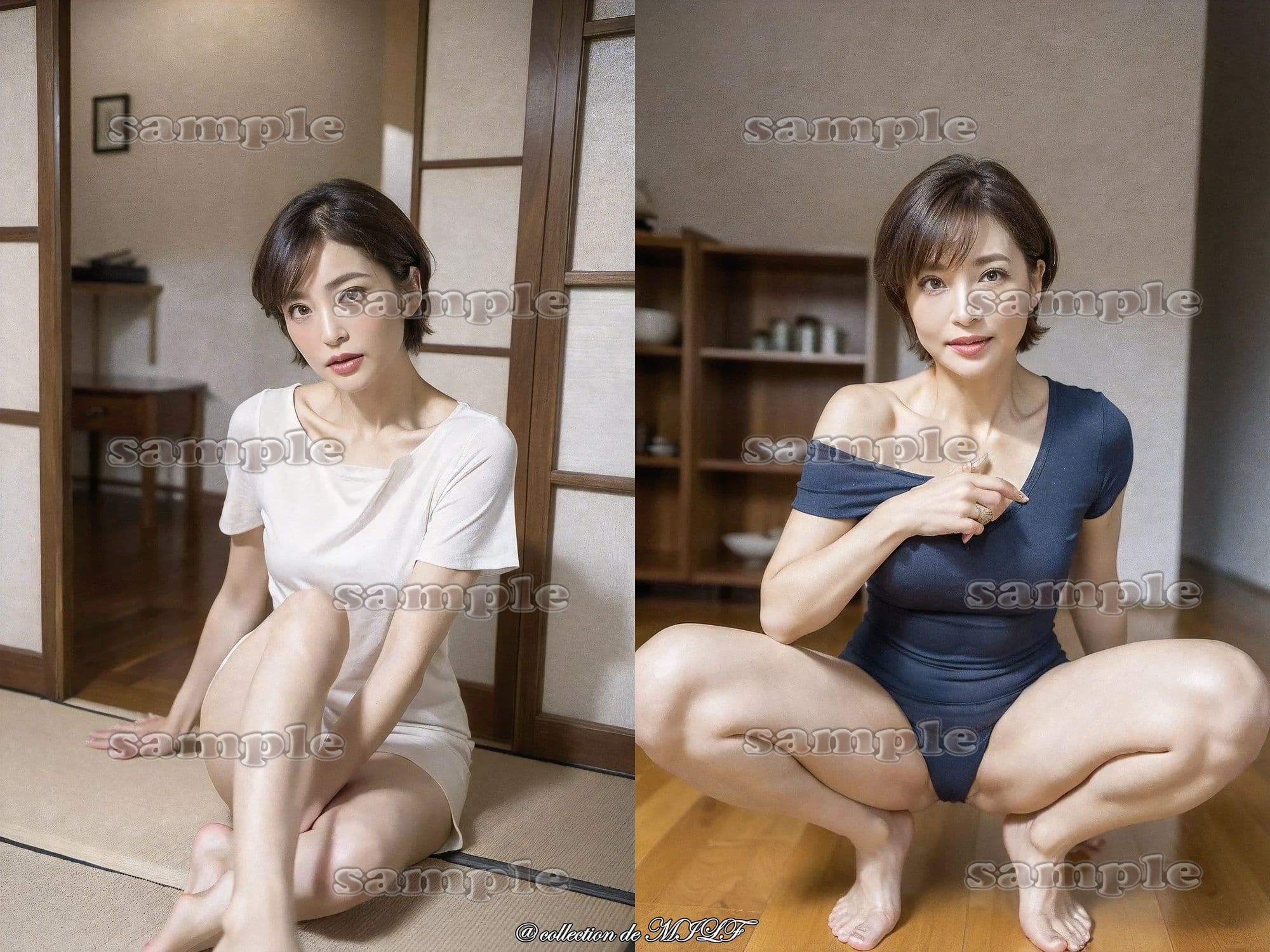【AIグラビア】熟女しゃがみ姿 サンプル1