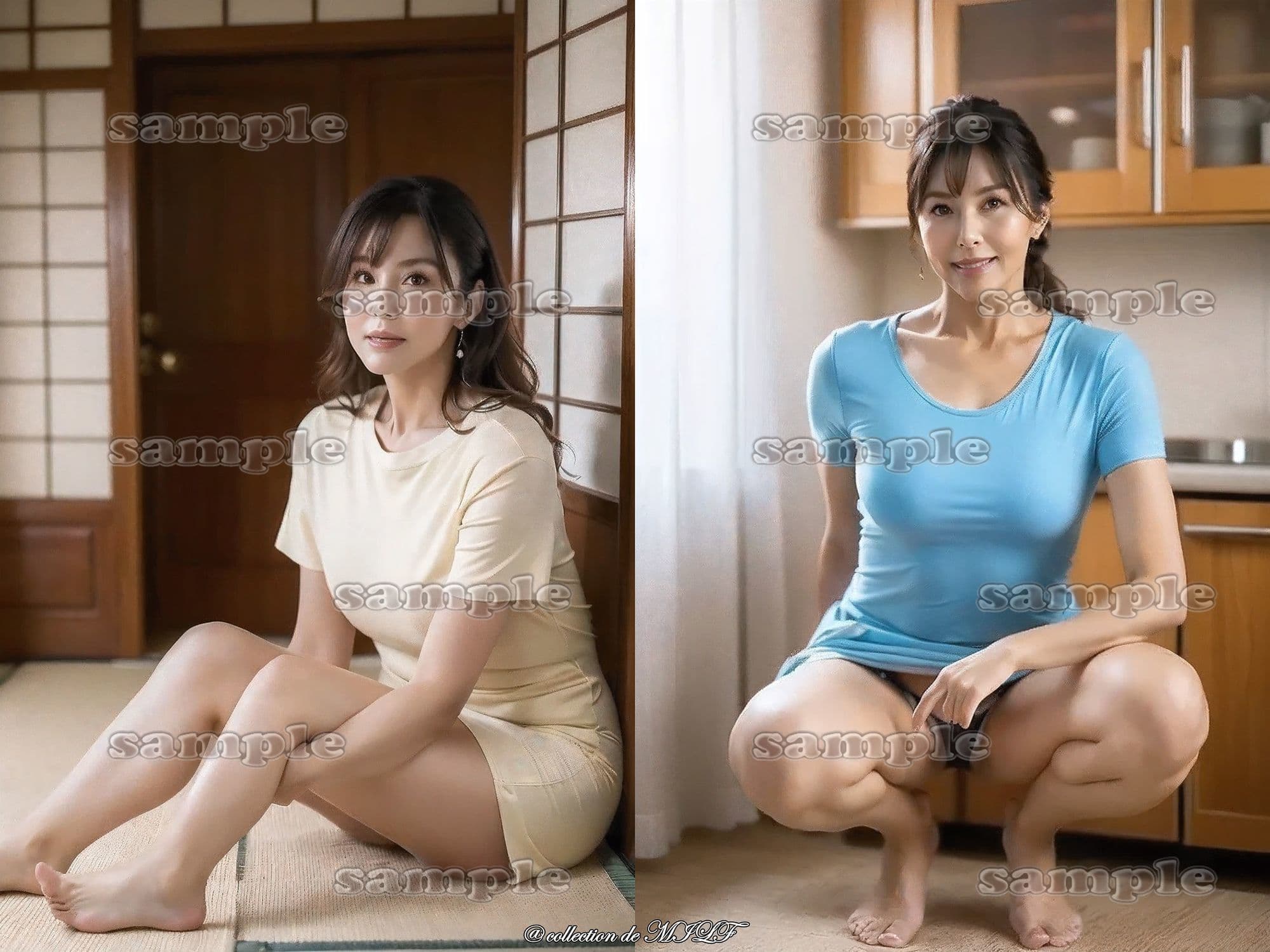 【AIグラビア】熟女しゃがみ姿 サンプル3