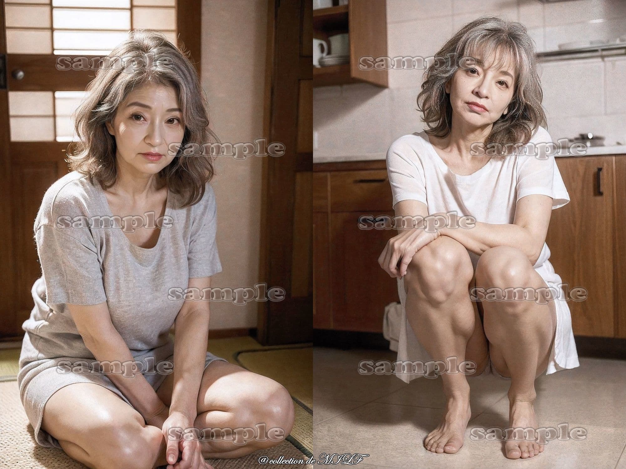 【AIグラビア】熟女しゃがみ姿 サンプル4