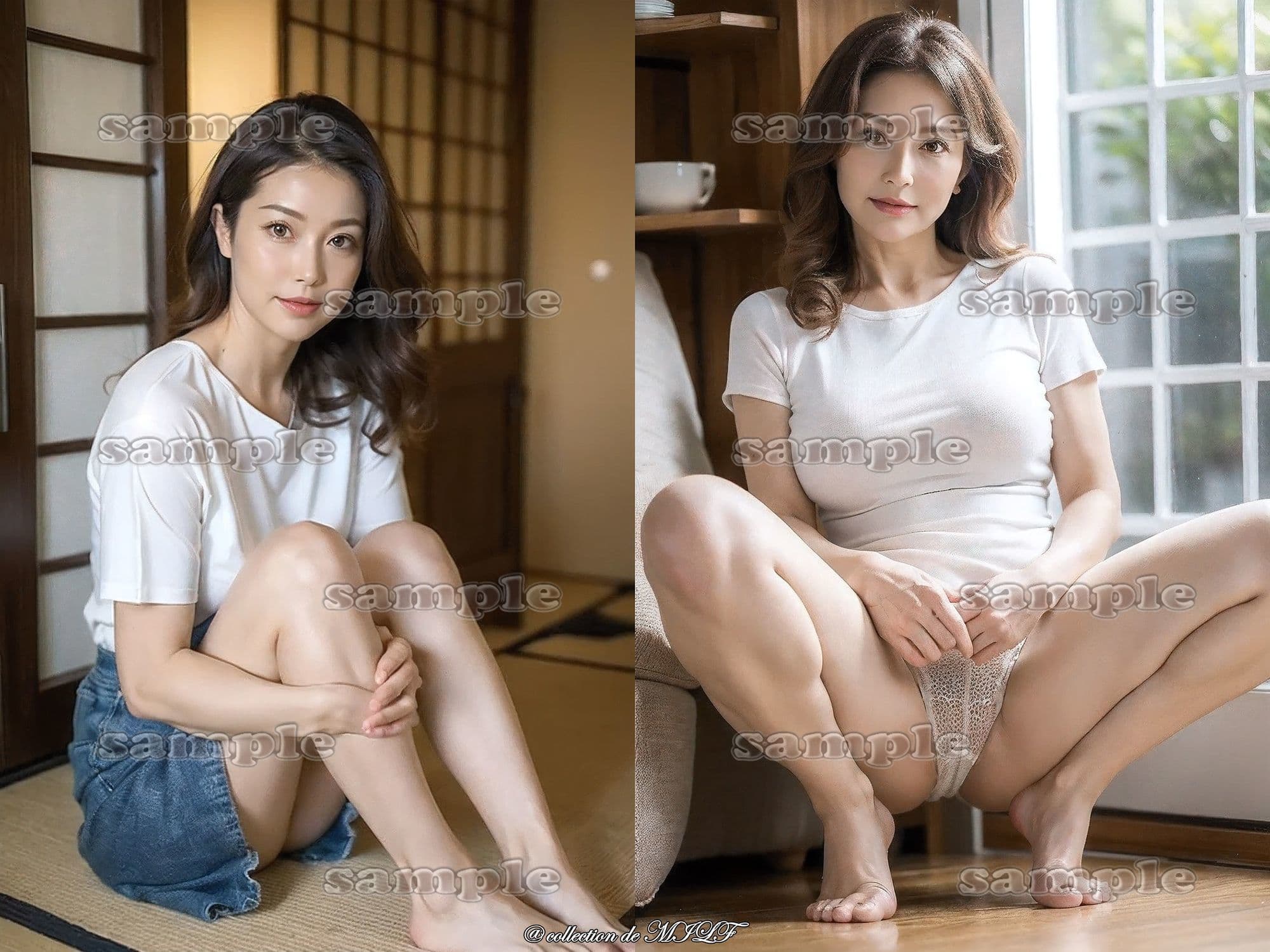 【AIグラビア】熟女しゃがみ姿 サンプル6