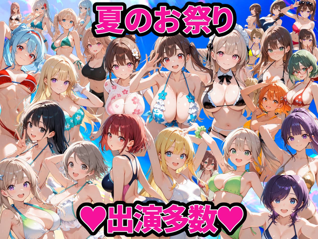 【アニメ】夏ビーチハーレム  水着美女55人SP【美麗動画・フルボイス・フィニッシュ有】 サンプル9
