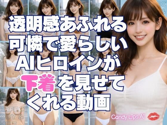 透明感あふれる可憐で愛らしいAIヒロインが下着を見せてくれる動画