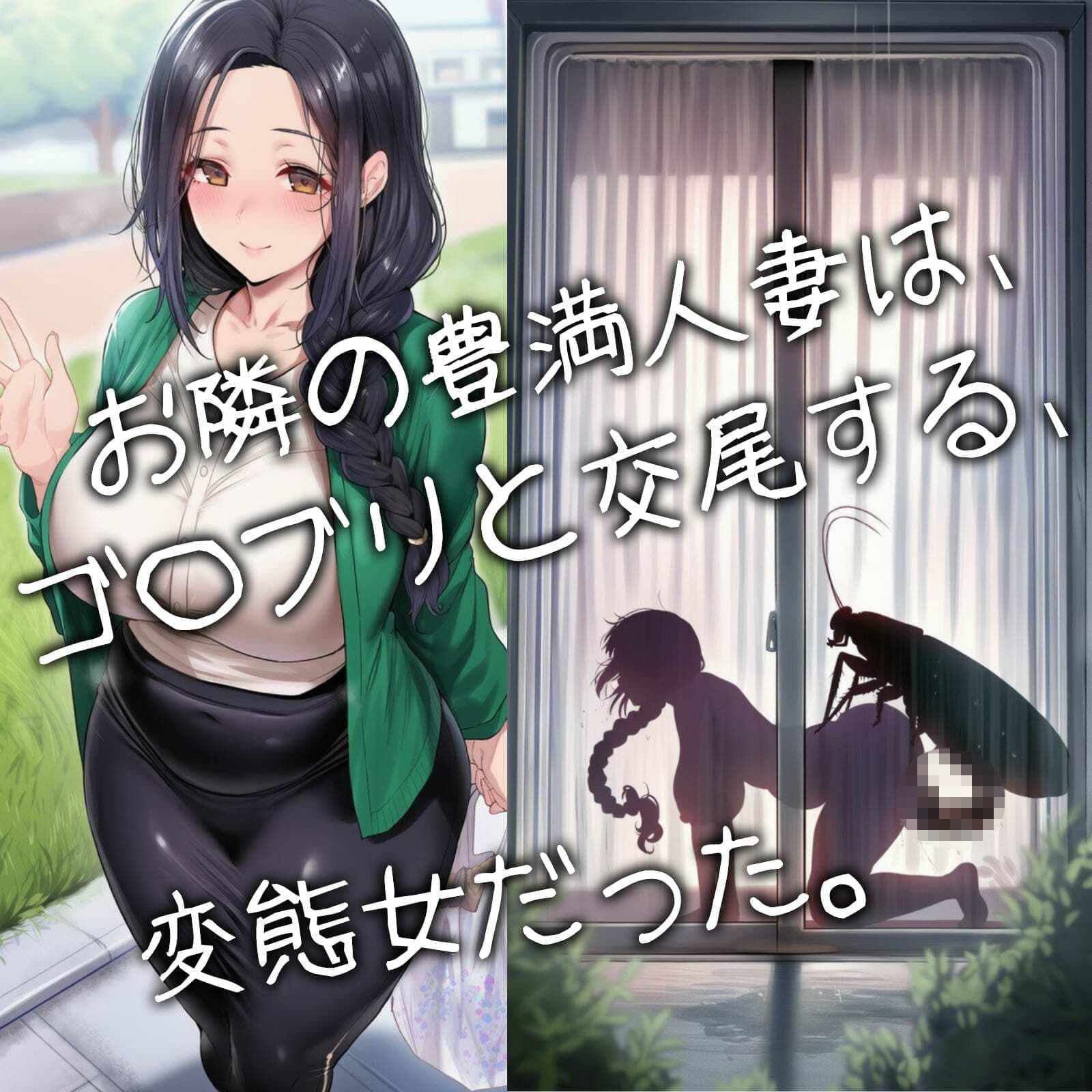（人妻蟲姦覗き見CG447枚）お隣の遥香さんは、淫乱蟲姦中毒。 サンプル1