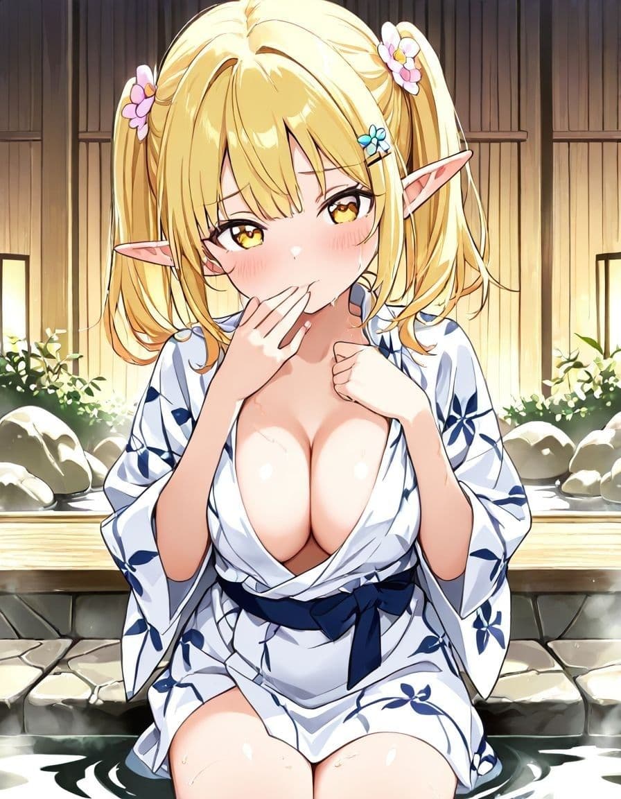 エルフ村でのえっちなハーレム性活 エルフ村の唯一の男として永遠に搾られることになったお話  浴衣編 サンプル1