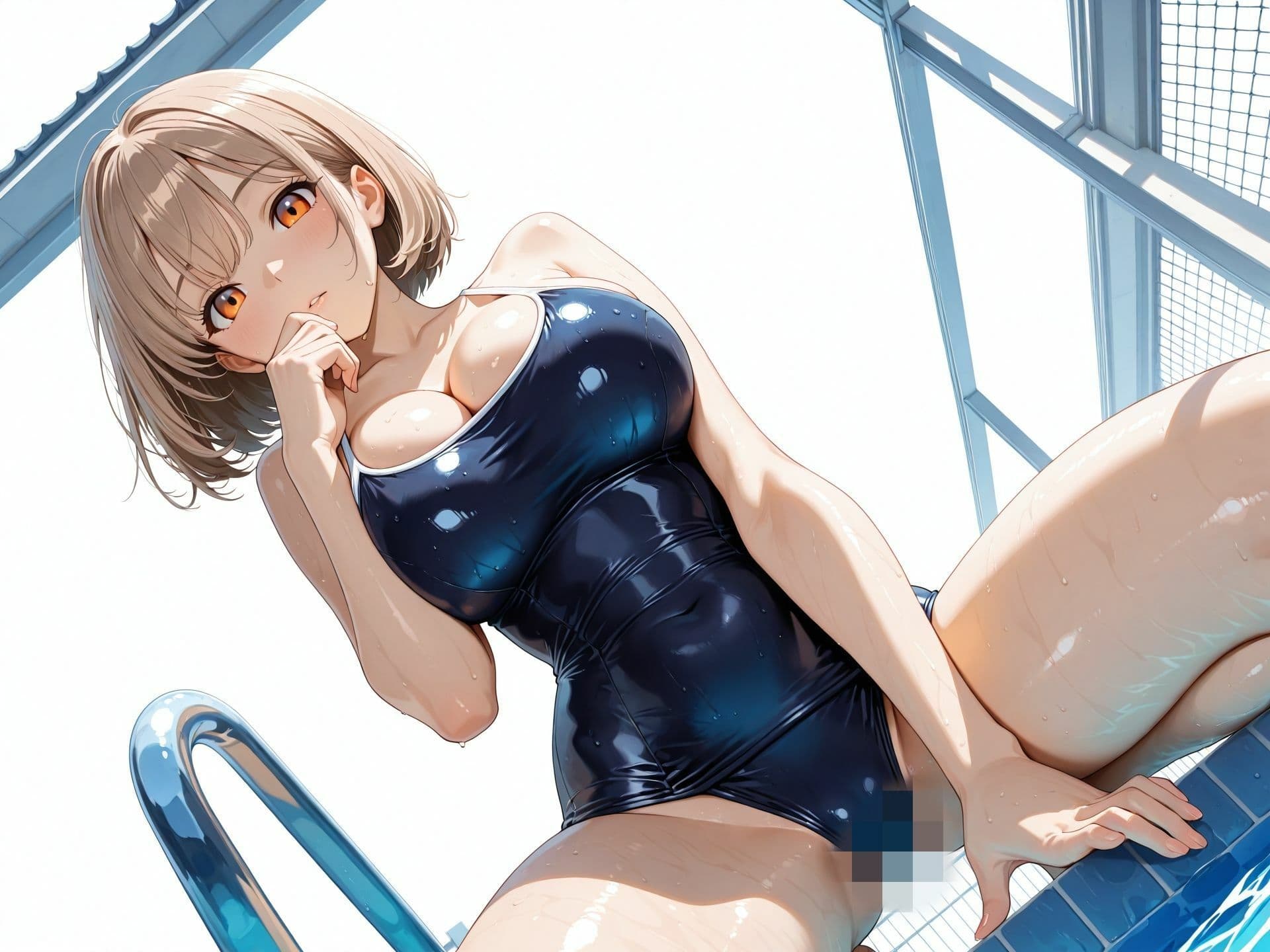 【120fps】生意気なスク水ヤリマン白ギャルがスケベなカラダで僕を誘惑！ サンプル7